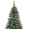 vidaXL Christmas Tree Holiday Decoration Artificial Xmas Tree with Pine Cones - Green and White 6 x 3 ft - 3 of 4