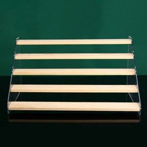 SEVOBAL Utility Storage Shelves Wooden Trading Card Display Stand Riser Shelf for Magnetic Holders Graded Cards, Beige, 12"*10.62"*7.87" - 1 of 4