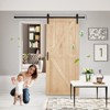 Erommy 28"/30"/32"/36"/42"X 84” Paneled Solid Wood Unfinished Sliding Barn Door With Installation Hardware Kit - 4 of 4