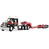 Kenworth W990 Heavy Haul Day Cab & Magnitude Tri-Axle Trailer w/Flip Tail Black & Red 1/64 die cast model by DCP/First Gear - 2 of 4