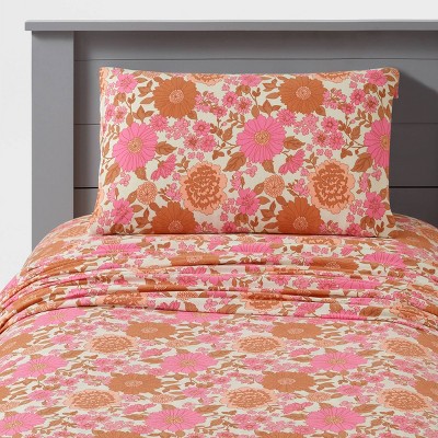 Teen Floral Print Jersey Sheet Set - Makers Collective