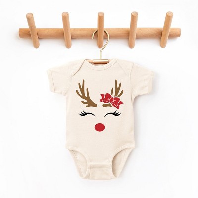 The Juniper Shop Reindeer Girl Baby Bodysuit - 6 Month - Natural