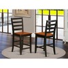 East West Furniture,Fairwinds Stool with lader back in Black & Cherry, Set of 2 - 3 of 3