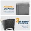 Folding Reclining Stadium Seat with Multiple Pockets, Anti-Slip Bottom, Bleacher Hooks, Adjustable Height - 3 of 4