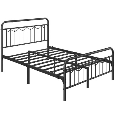 Yaheetech Metal Platform Bed Frame with Vintage Headboard and Footboard