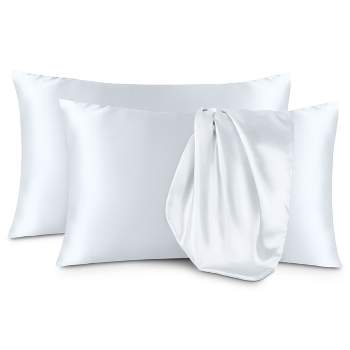 2 Pcs Standard Silver Satin Pillowcase Set By Bare Home : Target