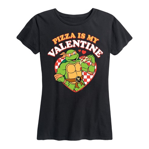 Women's - Teenage Mutant Ninja Turtles - Pizza Is My Valentine Short Sleeve Graphic T-Shirt - image 1 of 4