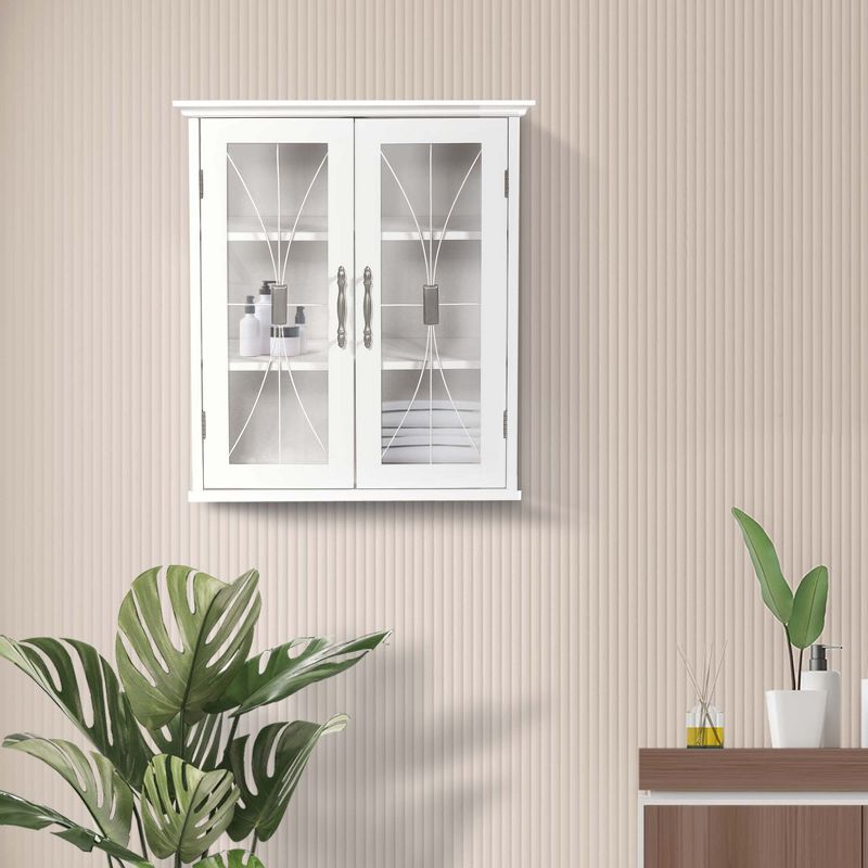 Teamson Home Delaney 20.5" x 24" 2-Door Removable Wall Cabinet, White, 3 of 8