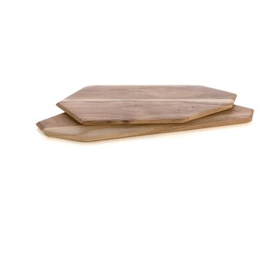 Assorted Set Of 2 Montana Geo Cutting Boards  - Brown - Shiraleah