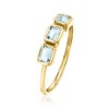 Pure Collection by Ross-Simons 0.70 ct. t.w. Aquamarine 3-Stone Ring in 14kt Yellow Gold - 3 of 4