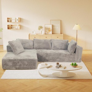 108” Wide Modern Modular Sectional Sofa with Deep Seats and Stain-Resistant Cover for Living Room -3irtyhousy - 1 of 4