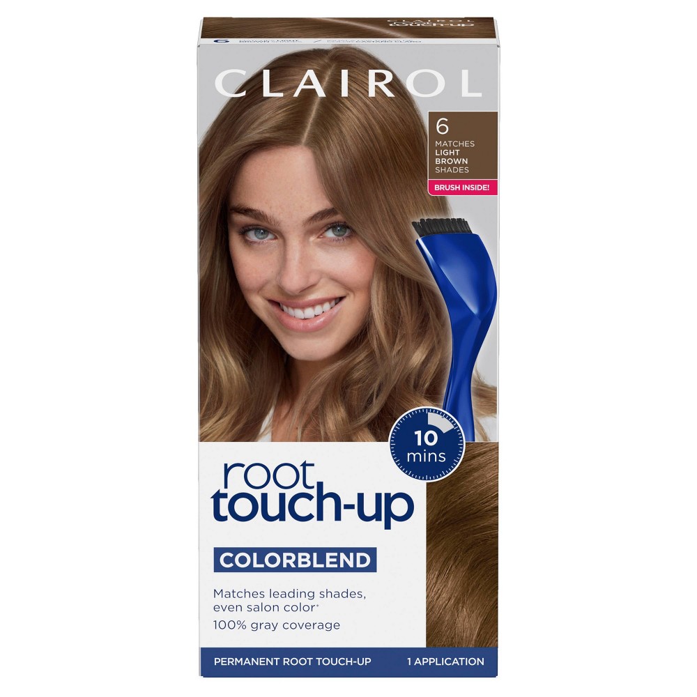 Photos - Hair Dye Clairol Root Touch-Up Permanent Hair Color - 6 Light Brown  Kit