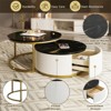 RISOKEYS Round Nesting Coffee Table -  Modern Round Coffee Table with Fluted Design and Drawer, for Living Room - 4 of 4