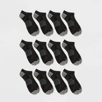 Men's No Show Striped Athletic Socks 12pk - All in Motion™ 6-12