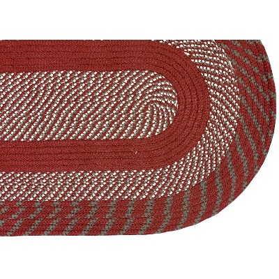 Barn Red Elliptical Braided Polypropylene Area Rug