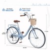 INFURNIC Bicycles, 26 Inch Ladies Bicycle with Basket, Commute Bicycle Women Ladies, Blue, 66.93"*24.8"*41.34" - 2 of 4