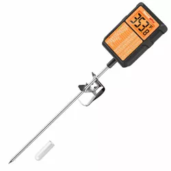 ThermoPro TP510W Waterproof Digital Candy Thermometer with Pot Clip, 8" Long Probe Instant Read for Yogurt and Candy Making, Oil Deep Frying