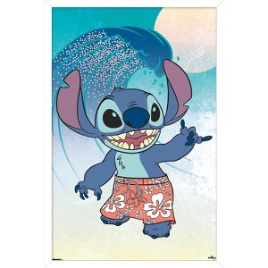 Trends International Disney Lilo And Stitch: Beach Vibes - Hang Loose Framed Wall Poster Prints - 1 of 4