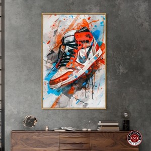 Notoriart Colorful Splatter Sneaker Wall Art Framed - 1 of 4