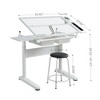 SKRAN Hand Crank Adjustable Drawing Drafting Table Desk With 2 Drawers And Stool Perfect For Home Office And School - 3 of 4