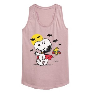 Women's - Peanuts - Vampire Snoopy Woodstock Graphic Racerback Tank - 1 of 4