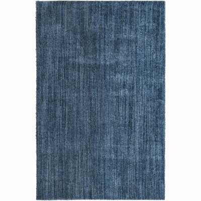 Blueberry Blue 8' x 10' Solid Shag Synthetic Area Rug