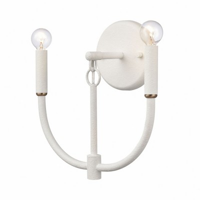 Continuance White Coral and Satin Brass 2-Light Dimmable Sconce