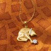 Ross-Simons 0.15 ct. t.w. Diamond Playing Cat Pendant Necklace in 18kt Gold Over Sterling - 3 of 4