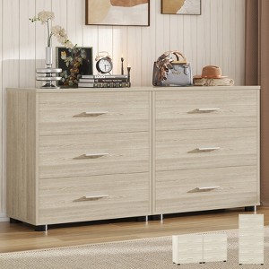 Aheaplus Closet Storage Cabinet 2 Set with 6 Drawers, Night Stand with Storage, 6-Drawers Dressers - 1 of 4