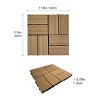 Wood Plastic Composite Deck Tiles Set of 20pcs, Composite Decking Resist Rust，DIY Interlocking Decking Tiles, Floor Tile,Durable, 12x12in Dark Grey - 2 of 4