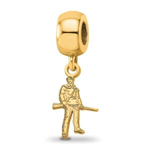 Black Bow Jewelry 14k Yellow Gold Plated Sterling Silver West Virginia Mountaineers NCAA Bead Charm - 1 of 4