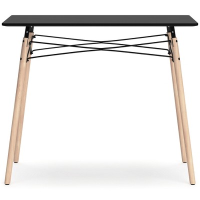 Jaspeni Black and Natural Wood Home Office Desk