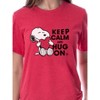 Peanuts Womens' Snoopy Keep Calm And Hug On Valentines Sleep Pajama Set Multicolored - 2 of 4
