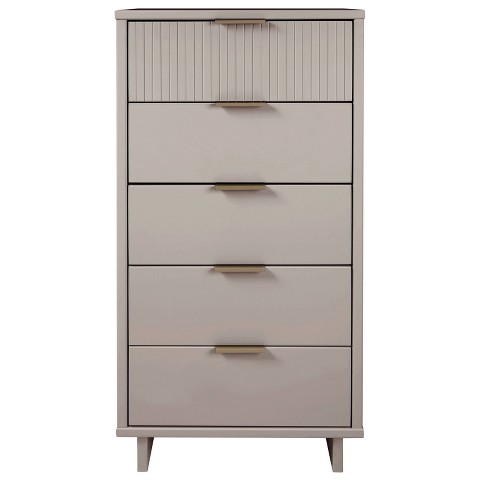 Granville Tall Modern 5 Drawer Dresser Light Gray - Manhattan Comfort : Target