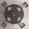47" Round Dining Table Set for 4 to 6, Farmhouse Kitchen Table with Wooden Top and Pedestal Base, Circle Dinner Table Black (No Chairs) - 3 of 4