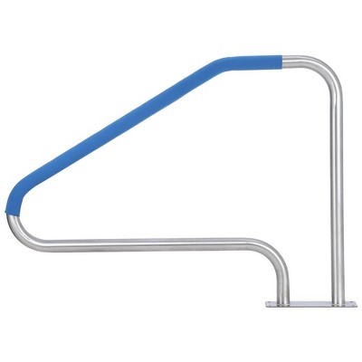 Pool Handrail 50x36 Pool Rail 304 Stainless Steel Silver Rustproof Pool Stair Rail, Quick Mount Accessories for Pools and Spas
