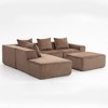 Resenkos Modular Sofa Set, Flexible Sectional Couch, Perfect for Living Room, Space-Saving & Comfortable, Corduroy, Beige - 3 of 4