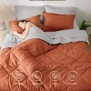 5/7 Pcs Bed in a Bag with Contrast Color Solid Design Bedding Set - 3 of 4