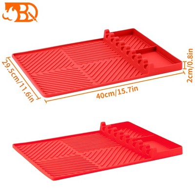 Griddle Mat BBQ Grill Accessories Tools for Blackstone, Kitchen Counter Spatula Silicone Mat with Drip Pad for Kitchen, Cooking