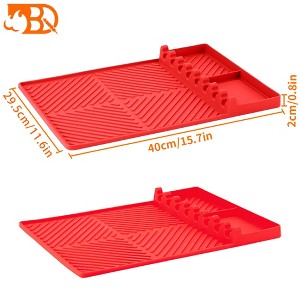 Griddle Mat BBQ Grill Accessories Tools for Blackstone, Kitchen Counter Spatula Silicone Mat with Drip Pad for Kitchen, Cooking - 1 of 4