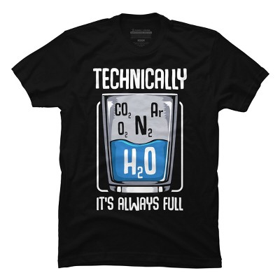 Men's Design By Humans The Glass Is Always Full By tranbabaolam1 T-Shirt