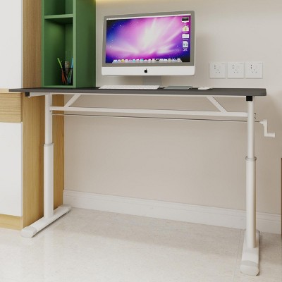 INFURNIC Desks Adjustable Standing Desk with Crank for Easy to Assemble Sturdy and Durable Multi Purpose, Grey, 47.24"*23.62"*35.43"