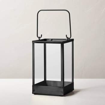 Square Metal & Glass Pillar Candle Lantern - Hearth & Hand™ with Magnolia