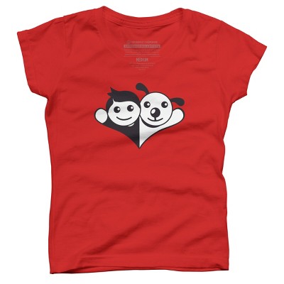 Girl's Design By Humans Doggy Friend By graphicganga T-Shirt