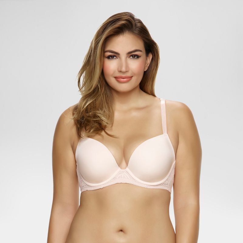 Paramour Women's Carolina Seamless Plunge Contour Bra with Lace T-Back, 1 of 7