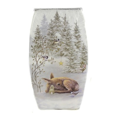 Stony Creek 7.75 In Soft Winter Medium Lit Vase Holiday Der Snowman Novelty Sculpture Lights