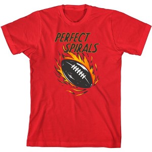 "Perfect Spirals" Flaming Football Youth Short Sleeve Tee - 1 of 2