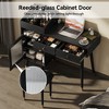 FONTOI 43.9"W Modern Makeup Vanity Desk with Drawers Cabinet and Stool for Small Places Bedroom Dressing Room, Black, 43.9"*37.8"*15.7" - 4 of 4