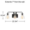 Possini Euro Design Cyn Modern Industrial Wall Light Bronze Hardwire 23 3/4" 3-Light Fixture Clear Glass Shade for Bedroom Bathroom Vanity Hallway - image 4 of 4