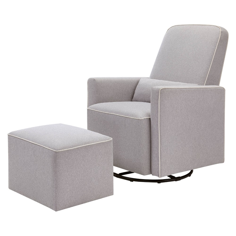 DaVinci Olive Glider and Ottoman - Gray/Cream